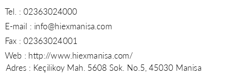 Holiday nn Express Manisa telefon numaralar, faks, e-mail, posta adresi ve iletiim bilgileri